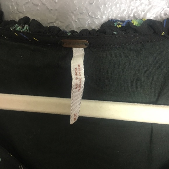 Free People Ruffle Neck Chiffon Dress Sz M - Picture 2 of 5